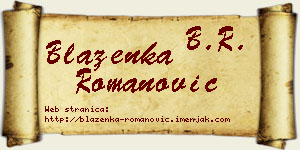 Blaženka Romanović vizit kartica